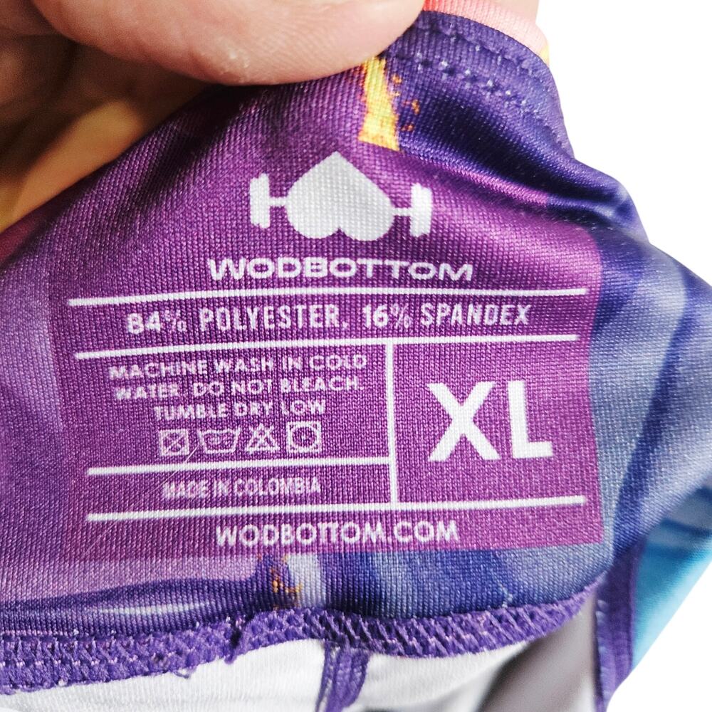 Wodbottom Size XL CrossFit Shortie Shorts Rainbow Marble Print Micro Gym Workout - Picture 4 of 4